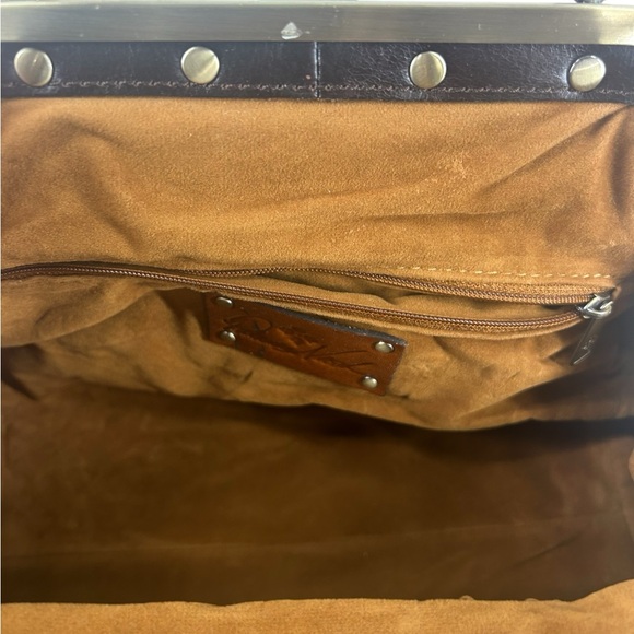 Patricia Nash Coronella Leopard Print Calf Hair Medium Frame Satchel - Picture 14 of 16